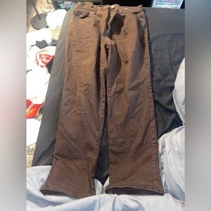 Brown straight leg pants